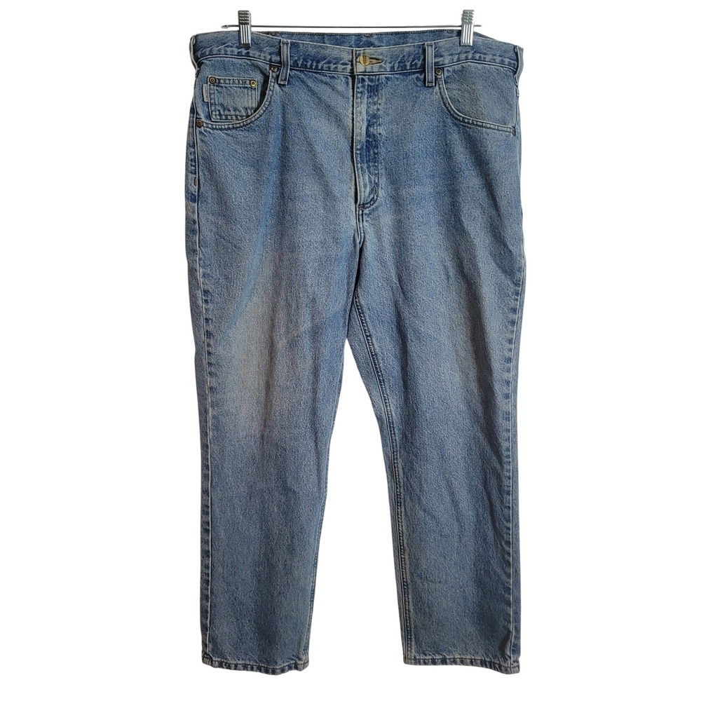 Carhartt B18 STW Relaxed Fit Tapered Leg Jeans Mens 40x30 Blue Stonewash Denim